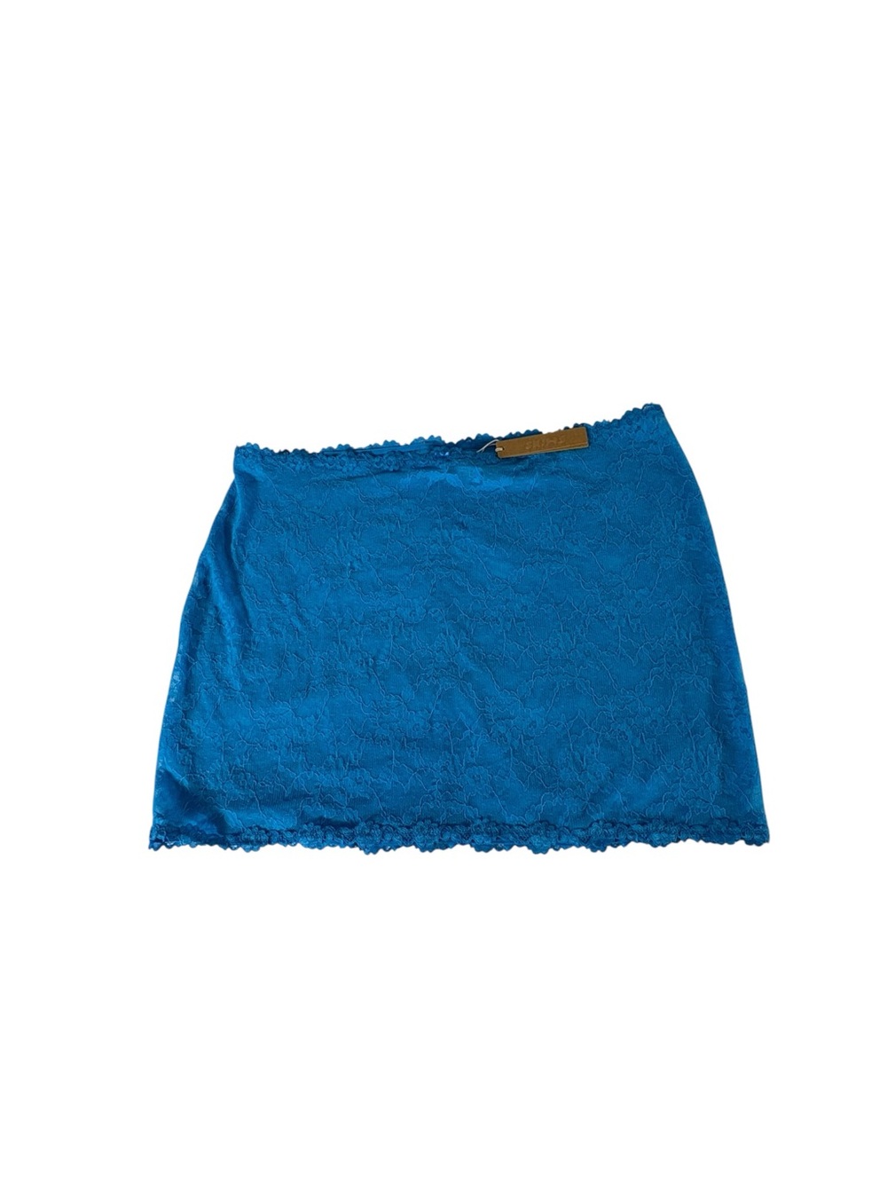 SKIMS Stretch Lace Intimates Skirt 3X Mykonos Blue Sheer Lace Mini NWT
